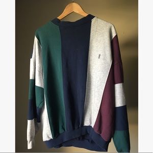 1990s Vintage Color Block Sweater